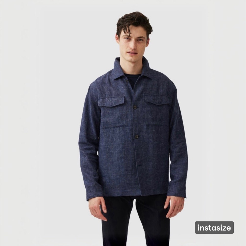 NWT Rodd & Gunn Small The Cascades Bluestone Linen Wool Blend Shirt Jacket